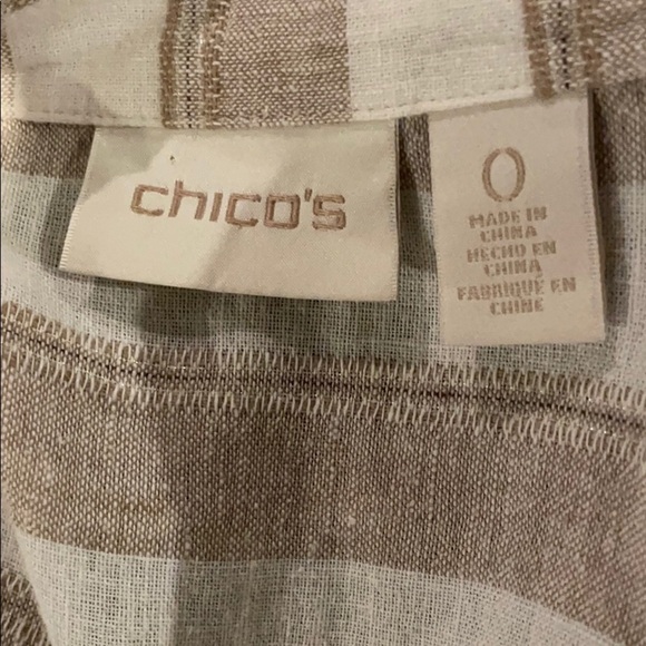 CHICOS Striped Linen One Button Blazer - Picture 10 of 11